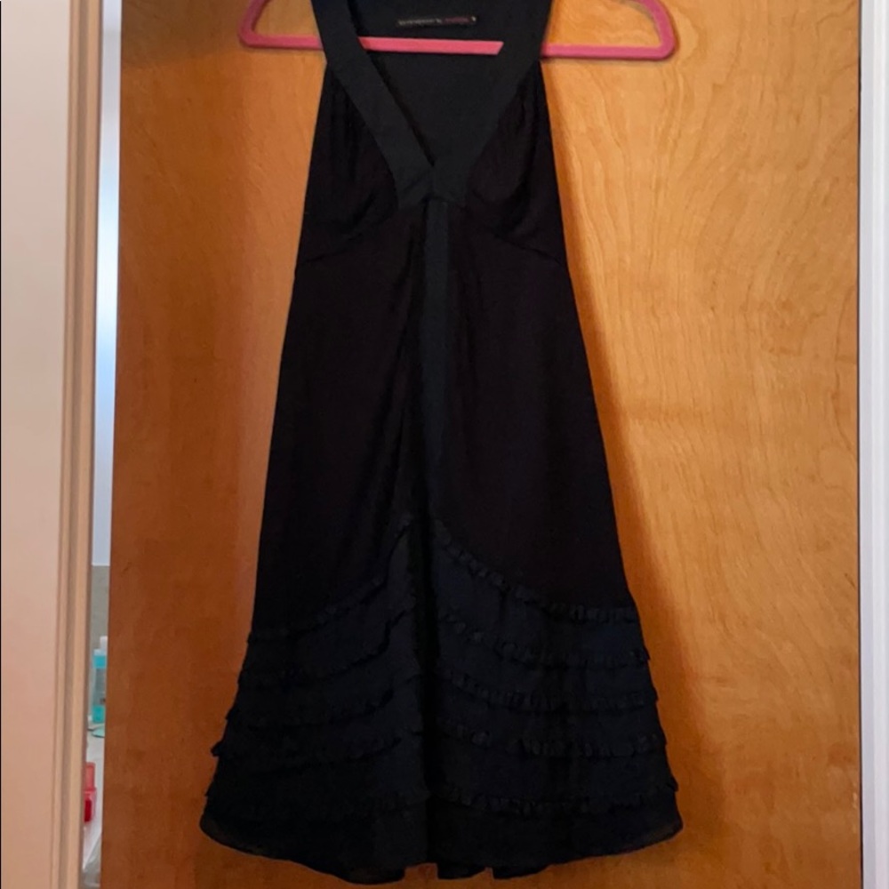 Ruffle detailed black dress